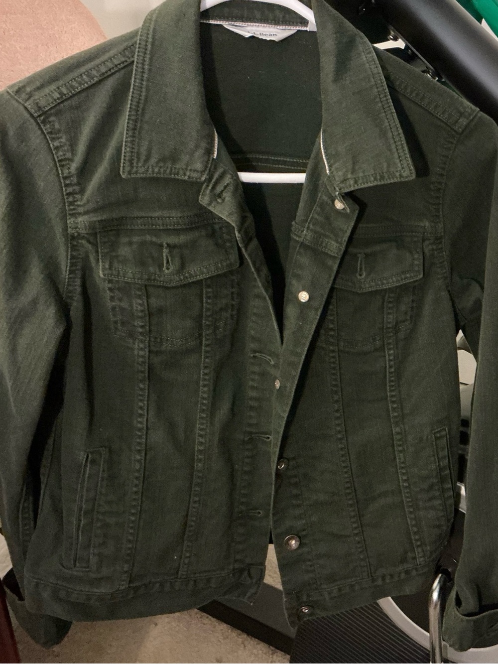 L.L. Bean Dark Olive Green Denim Jacket